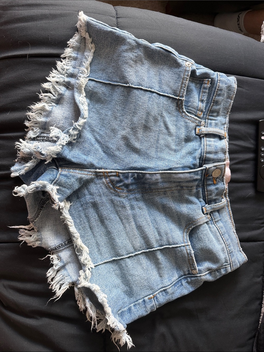 Revice Light Blue Denim Frayed Hem Women's Shorts